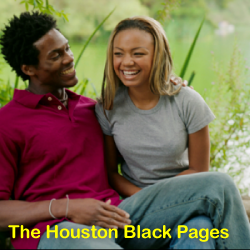 Beautiful young black couple laughing outside; Beautiful young African American couple laughing outside